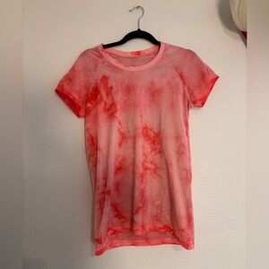 lululemon athletica Red Tie-Dye Short Sleeve Tee